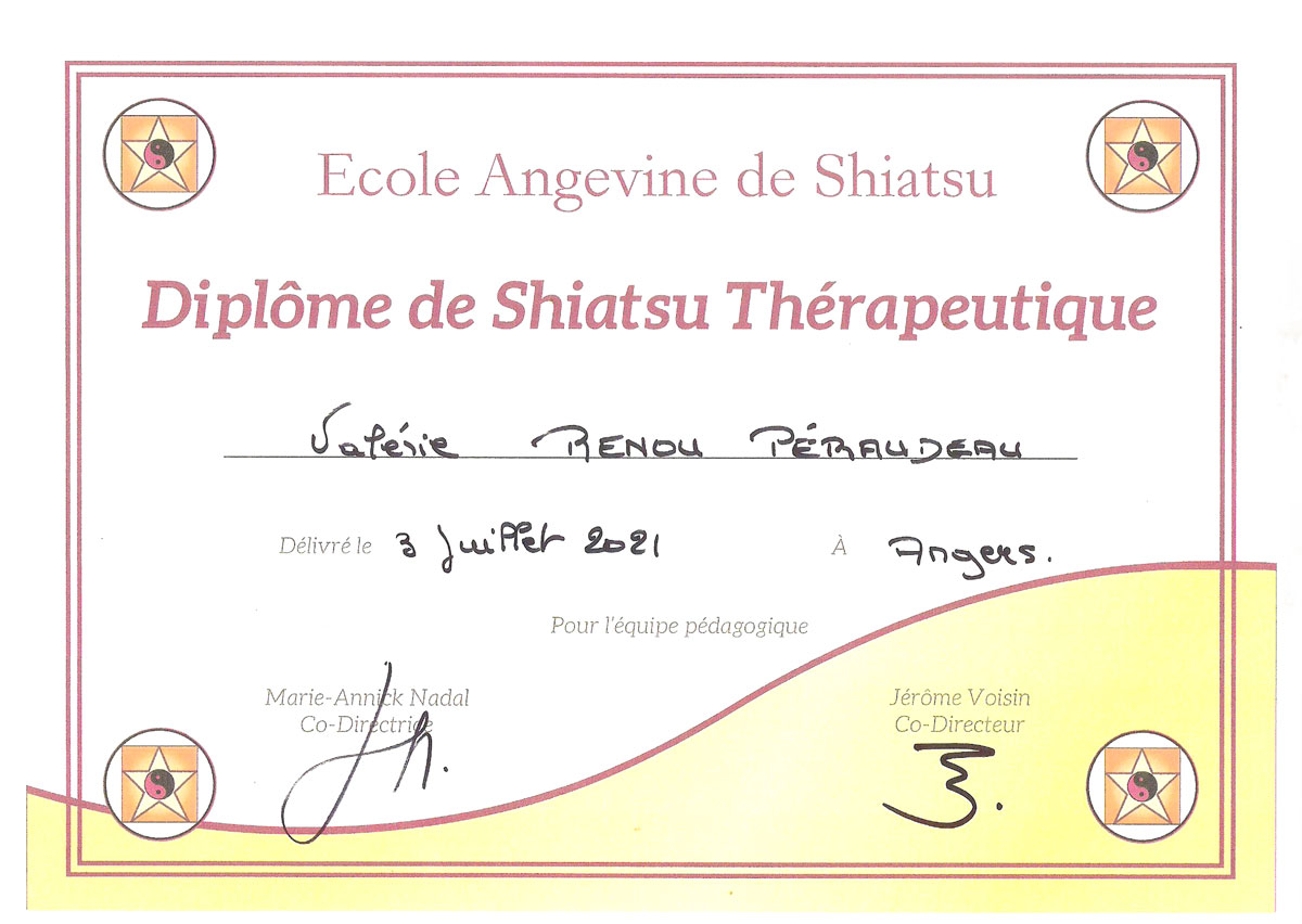 Valérie Peraudeau, praticienne SHIATSU & CHI NEI TSANG à Angers